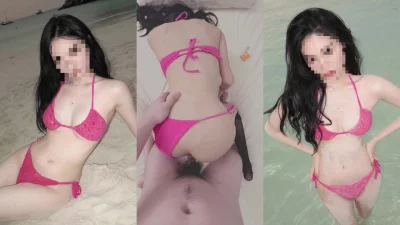 度假后入身穿比基尼的学姐